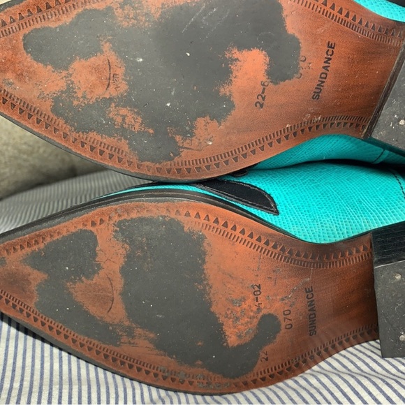 Sundance Flings Teal and Black Cowboy Boots Women’s Snip Toe Size 6.5-7 - Picture 5 of 9